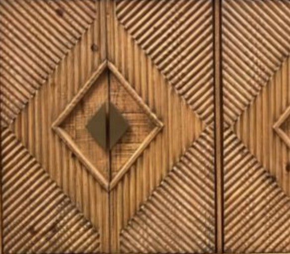 Million Dollar Rustic Old West Brown 6-Door Diamond Console-1