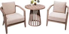Signature Design by Ashley® Joy 3-Piece Beige Fabric/Wooden Outdoor Conversation Set