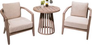 Signature Design by Ashley® Joy 3-Piece Beige Fabric/Wooden Outdoor Conversation Set