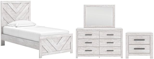 Cayboni 6 Piece Twin Panel Bedroom - Whitewash Cayboni 6 Piece Twin Panel Bedroom - Whitewash