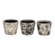 A & B Home 3-Piece Black/White Floral Garden Planter Set-1