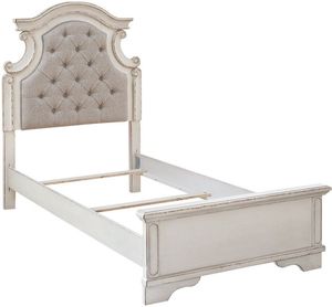 Signature Design by Ashley® Realyn Chipped White Youth Twin Upholstered Panel Bed