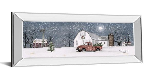 Classy Art Winter on the Farm by Billy Jacobs Mirrored Frame Wall Art-1