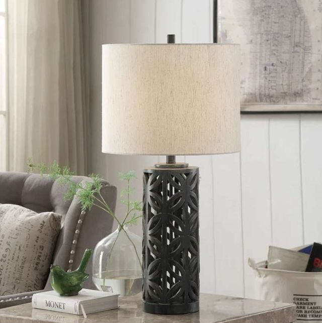 Stylecraft Light Gray/Malta Black Table Lamp-4