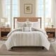 Olliix by Harbor House Taupe King Anslee 3 Piece Cotton Yarn Dyed Comforter Set-0