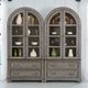 Liberty Furniture River Place 2-Piece Riverstone Gray/Tobacco Bunching Curio Set-1