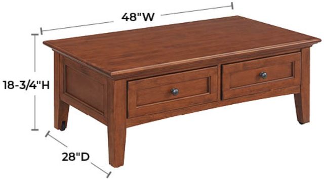 Whittier Wood® Furniture McKenzie Glazed Antique Cherry Lift Top Coffee Table-2