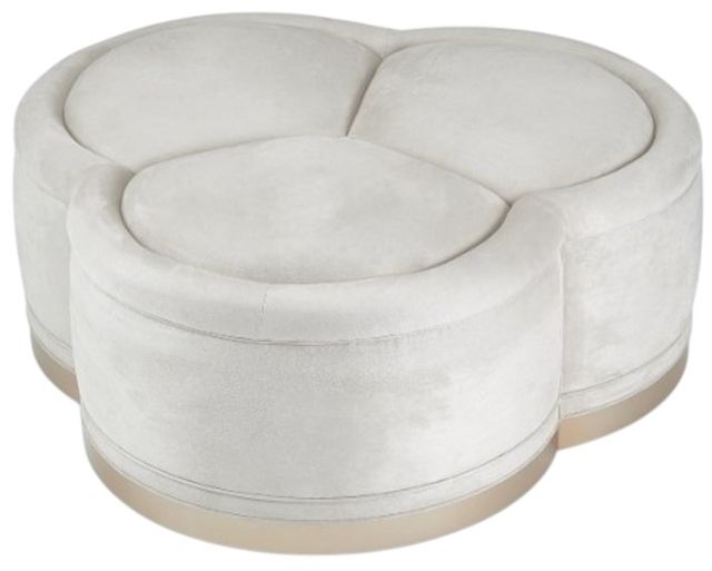 Michael Amini® Malibu Crest Chardonnay/Doeskin Cocktail Ottoman-3