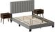 Elements International Coyote 3-Piece Caroll Gray Queen Bed with Two End Table Set-2