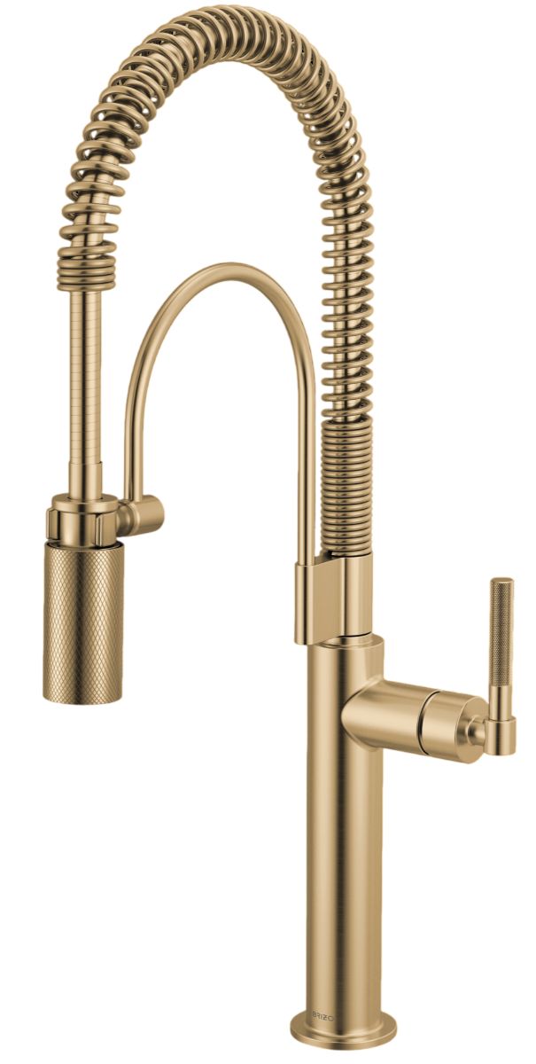 Brizo Litze® Brilliance® Luxe Gold® Semi-Professional Kitchen Faucet with Knurled Handle-0