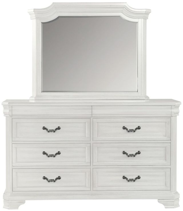 New Classic® Home Furnishings Lyndhurst Vintage White Dresser and Mirror-2