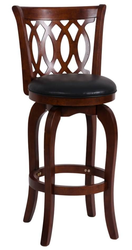 Homelegance® Shapel Black/Dark Cherry 19'' Swivel Pub Height Chair-0