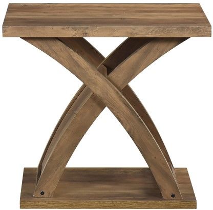 Mazin Furniture Higgins Faux Rustic Qak End Table-1
