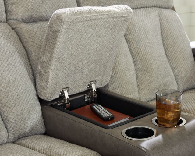Signature Design by Ashley® WhipLash Sisal Power Reclining Loveseat with Console and Adjustable Headrest-4
