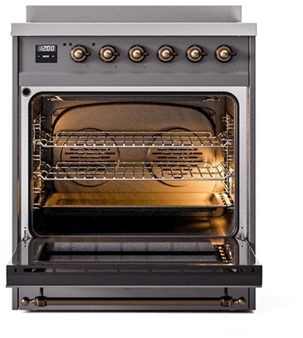 Ilve® Nostalgie II Series 30" Graphite Matte Pro Style Induction Range-2
