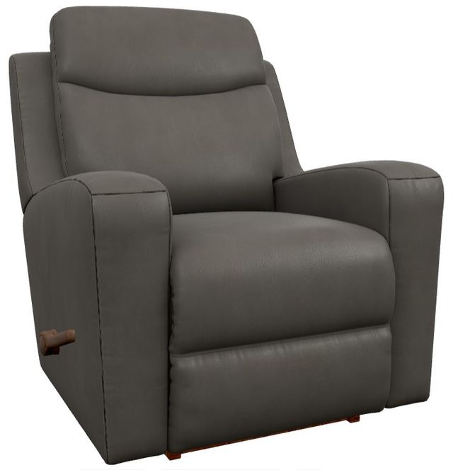 La-Z-Boy® Emmons Pewter Leather Manual Rocking Recliner -0
