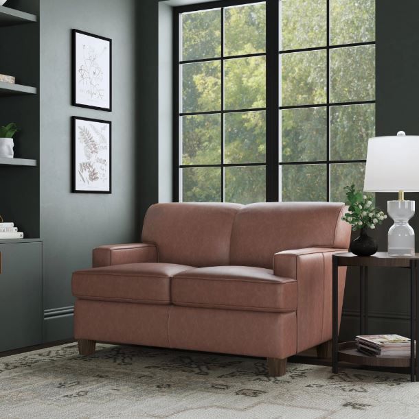 Flexsteel® Customizable Dempsey Leather Loveseat-1