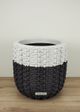 Le Present White and Black 15" Basket Planter-5
