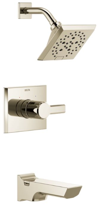 Delta Pivotal® Monitor® 14 Series Lumicoat® Polished Nickel H2Okinetic® Tub and Shower Trim-0