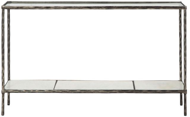 Signature Design by Ashley® Ryandale Glass Top Console Table with Antique Pewter Base-1