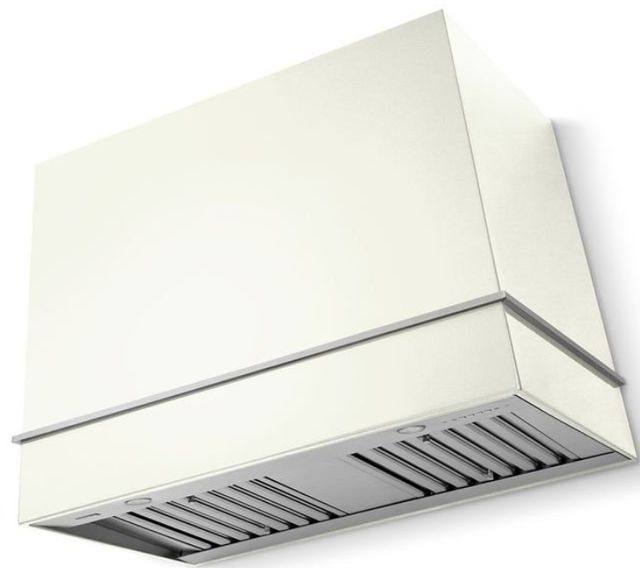 La Cornue CornuFé Loge 44" Pure White Wall Mounted Range Hood with Satin Chrome Trim-0
