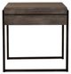 Liberty Furniture Gateway Weathered Gray End Table with Black Metal Frames-0