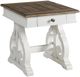 Intercon Drake French Oak End Table with Rustic Gray Base-0