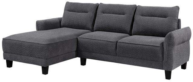 Coaster® Caspian 2-Piece Gray Upholstered Curved Arm Chaise Sectional Sofa -0