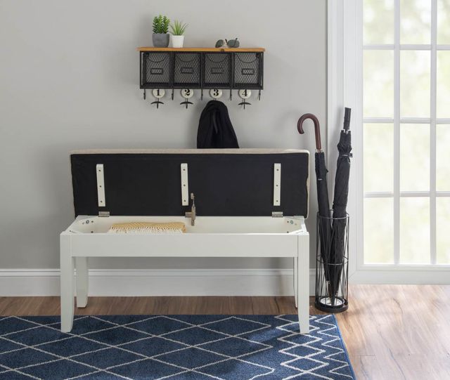 Powell® Jane Honey Brown/Vanilla White Storage Bench-2