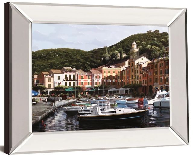 Classy Art Sunshine Over Portofino By Saunders, B. Mirror Framed Wall Art-0