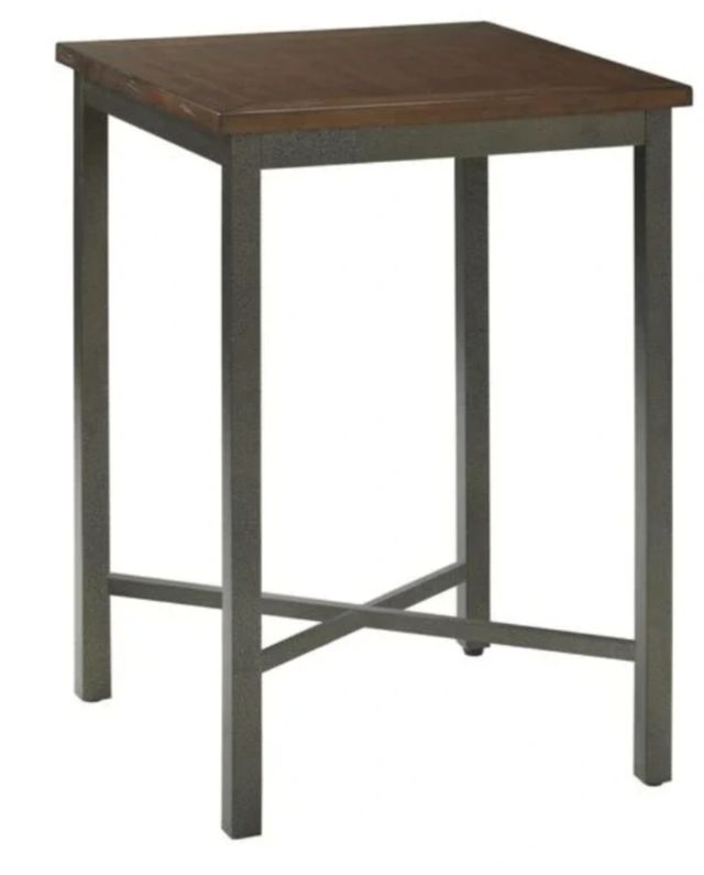 homestyles® Cabin Creek Chestnut Bar Table with Gray Metal Frame -0