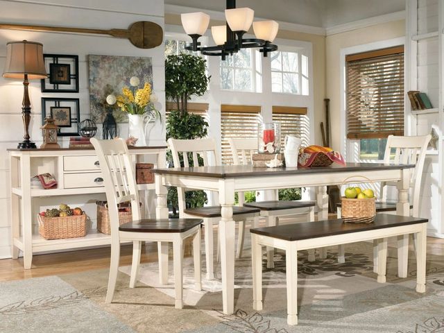 Signature Design by Ashley® Whitesburg Brown/Cottage White Dining Bench-7
