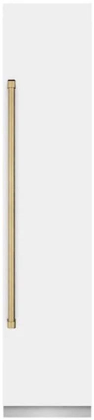 ZLINE Autograph Edition 18 in. 8.6 Cu. Ft. Right Hinge Column Freezer in White Matte with Graphite Gray Interior and Champagne Bronze Accents-0