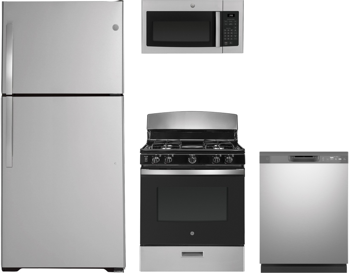 GE® 4 Piece Stainless Steel Kitchen Package | Appliance RX | Rolla, MO