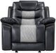 New Classic® Home Furnishings Nikko Black/Gray Manual Glider Recliner-2