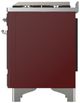Ilve® Majestic III 48" Burgundy Pro Style Dual Fuel Liquid Propane Range with Solid Door and Chrome Trim-3