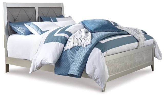 Signature Design by Ashley® Olivet 5-Piece Silver Queen Panel Bed Set-1