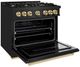 ZLINE Classic Autograph Edition 36" Black Stainless Steel Pro Style Gas Range with Polished Gold Accents-3