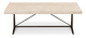 Bassett® Furniture Tyson White Travertine Stone Top Rectangular Cocktail Table with Black Base-0