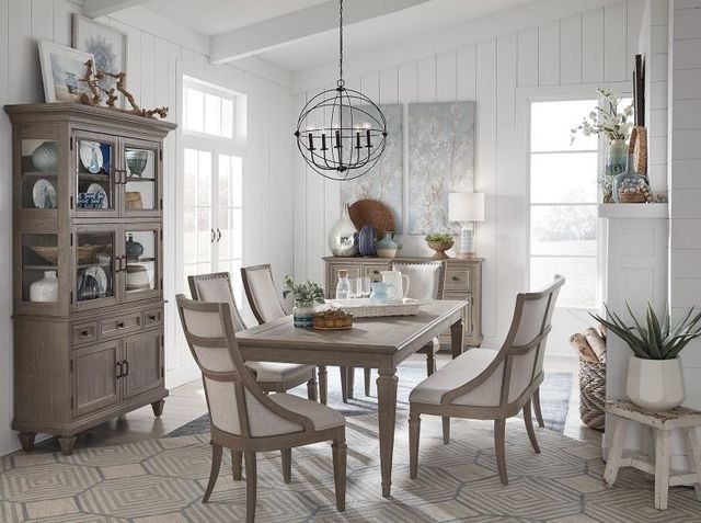 Magnussen Home® Lancaster Dovetail Gray Upholstered Dining Side Chair-1