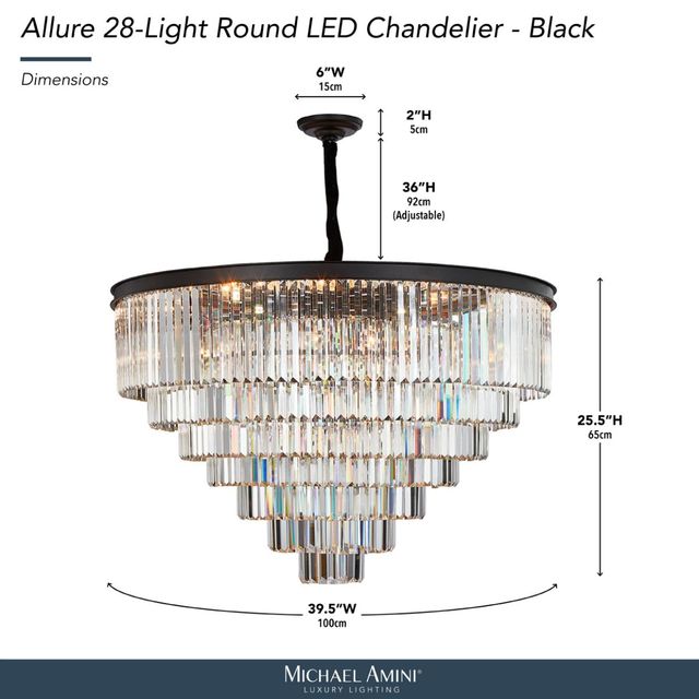 Michael Amini® Allure Black Round LED Chandelier-2