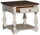 Liberty Furniture Morgan Creek Wirebrushed Tobacco End Table with Antique White Base-5