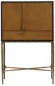 YHD Charisse Espresso/Forged Distressed Brass Tall Cabinet-0