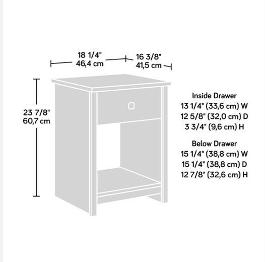 Sauder® River Ranch® Harvest Walnut™ Nightstand with Drawer-2