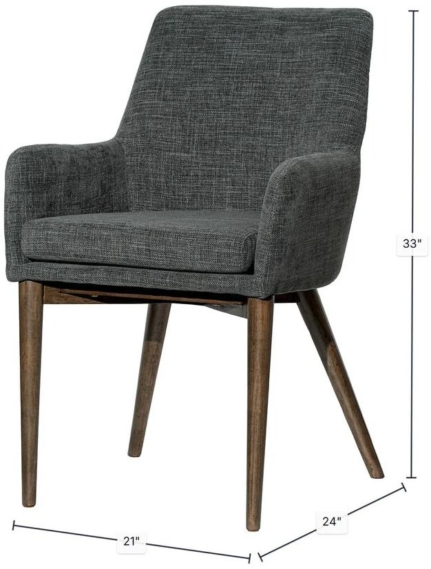 LH Home Fritz Dark Grey/Slate Dining Arm Chair-2