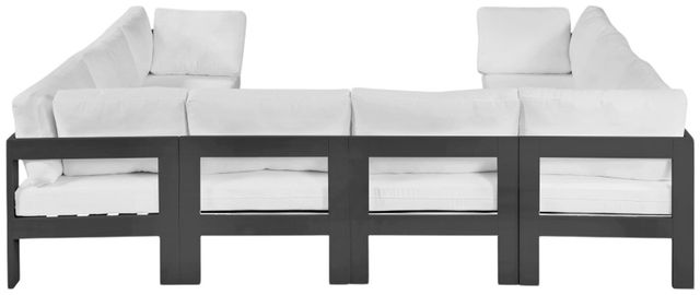 Meridian Furniture Nizuc 8-Piece Dark Gray/White Aluminum/Fabric Outdoor Patio Modular Sectional-3