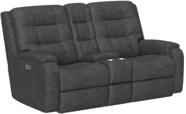 Flexsteel® Customizable Arlo Leather Power Reclining Loveseat with Power Headrest and Lumbar-1
