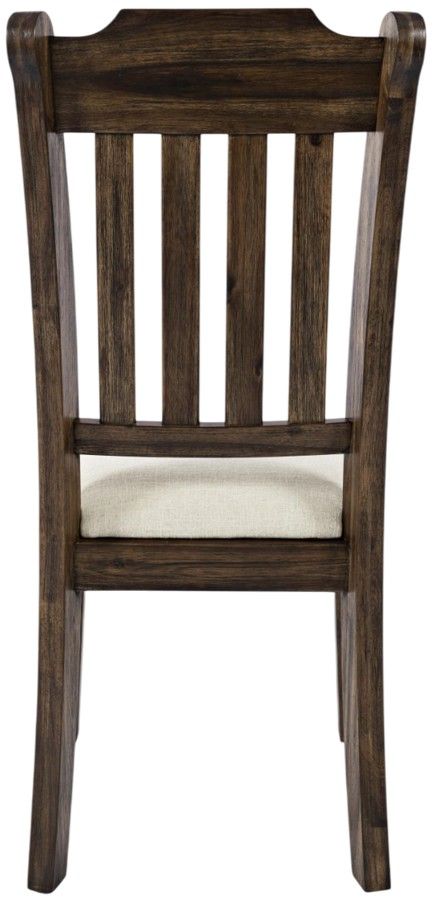 Jofran Inc. Bakersfield Beige/Brown Slatback Dining Side Chair-3