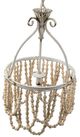 A & B Home Distressed White Beaded Chandelier-1
