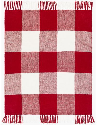 Surya Bufflonne Dark Red 50"x60" Throw Blanket-0